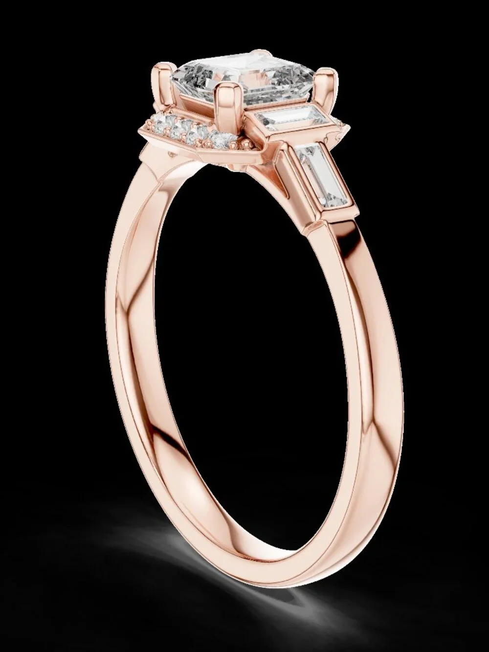 2ct Asscher Cut Lab Grown Diamond IGI Cert 14K Solid Gold Ring Everyday Wear